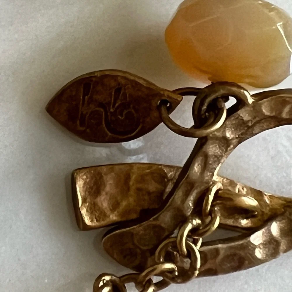 HEATHER BENJAMIN brown agate and amber stone - Picture 4 of 6
